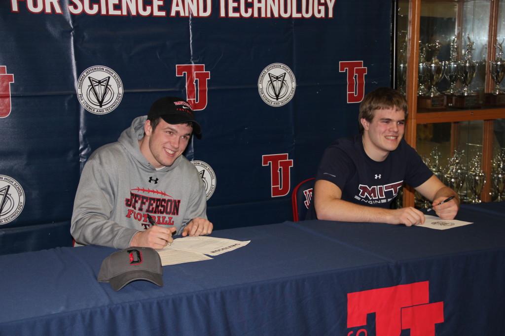 Seniors Jack Brown and Patrick OConnor agree to play football at MIT and Davidson College.
