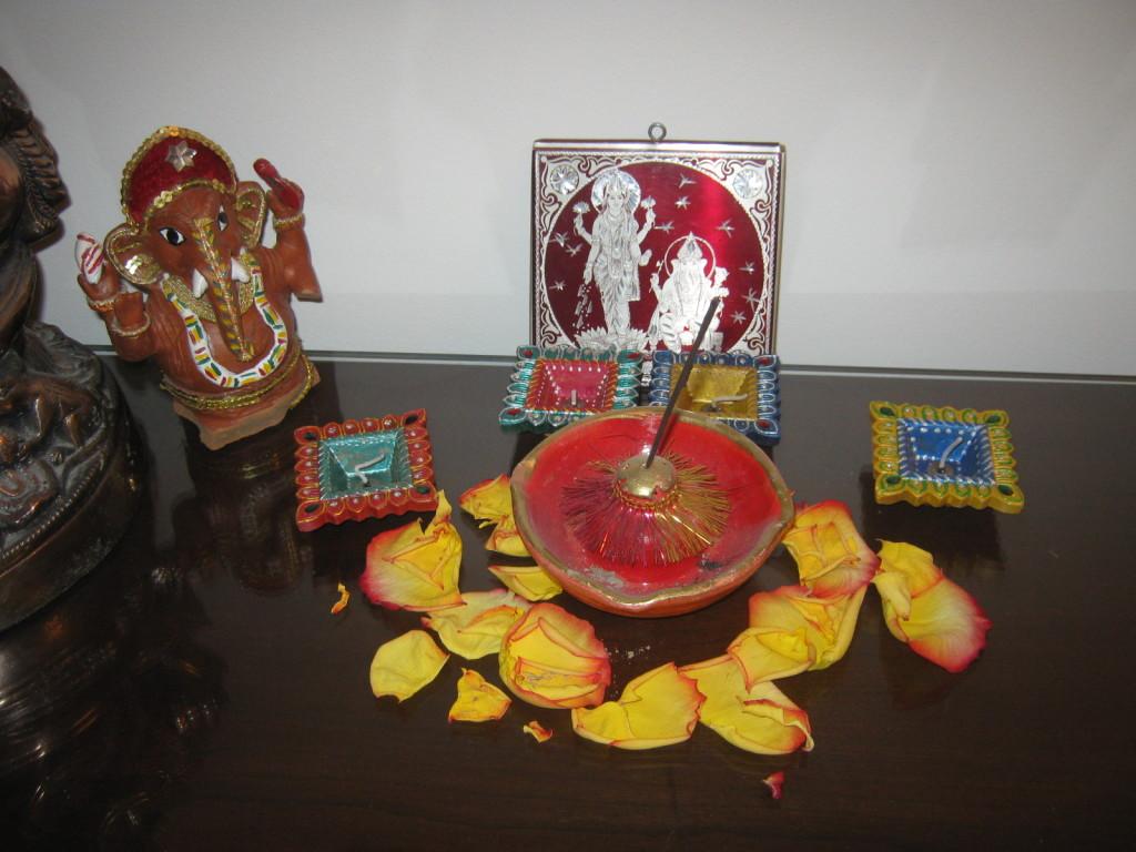 Often to celebrate Diwali, students light candles.