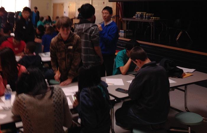 Jefferson students host a math competition for talented middle school students interested in math.