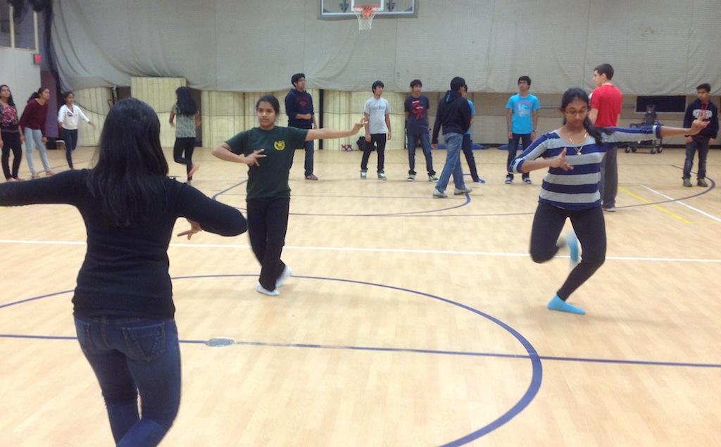 Students learn dance steps which they will perform in February for Namaste's annual I-Nite.
