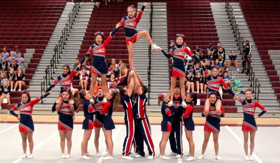 Jefferson's cheer squad at their regionals competition.
