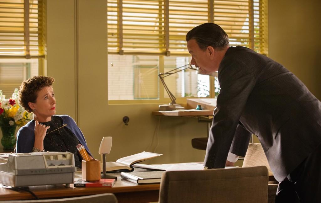 P.L. Travers (Emma Thompson) and Walt Disney (Tom Hanks) work on creating a a satisfying film adaptation for "Mary Poppins." Photo courtesy of Disney.