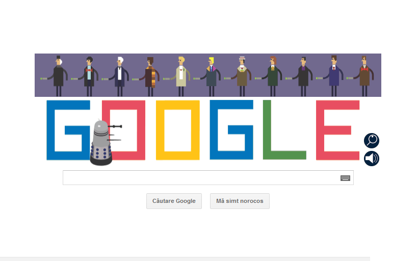 Doctor Who's Fiftieth Anniversary Google Doodle was an interactive game complete with six levels and animations of all incarnations of the Doctor. Photo courtesy of www.google.com/doodles.