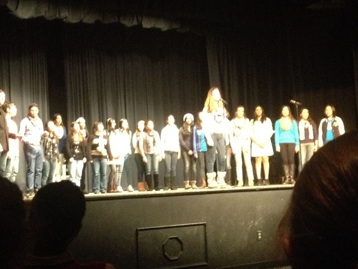 Show choir performs Royals by Lorde a capella.