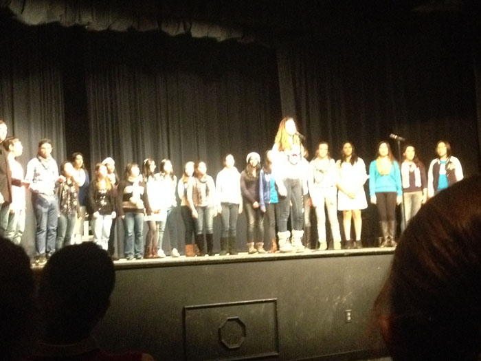 Show choir performs "Royals" by Lorde a capella.