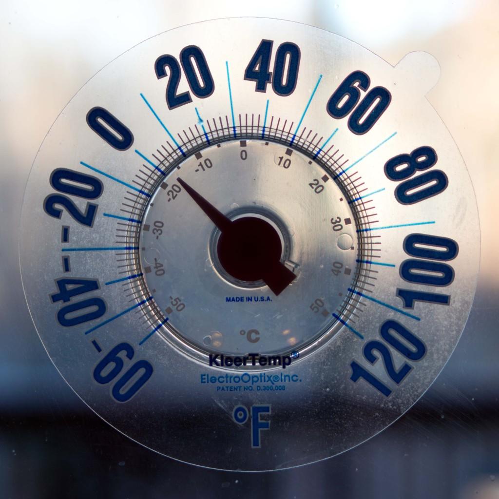 A local temperature at 8:45 a.m. was just above zero degrees Fahrenheit in Fairfax, Va.