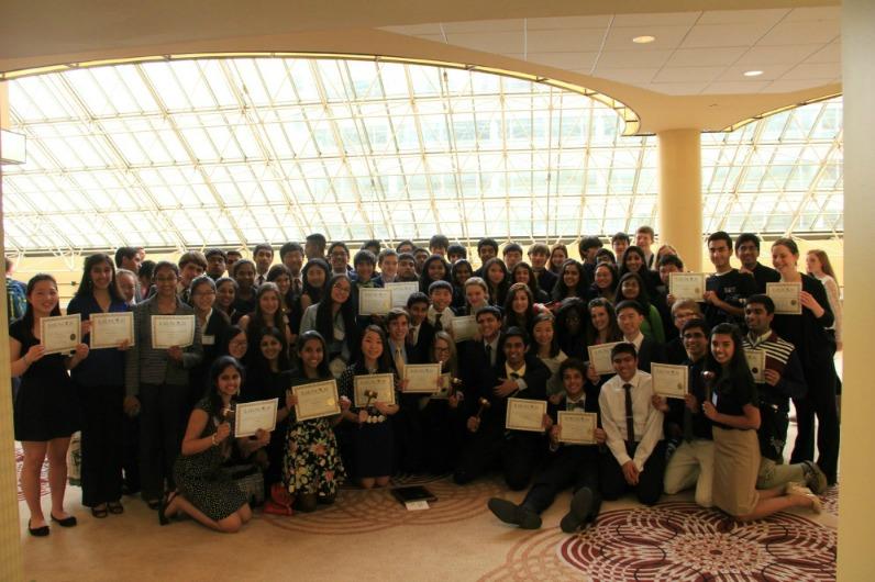 TJMUN poses after the closing ceremonies at ILMUNC.