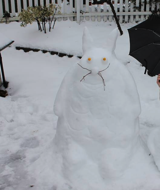 Bain, like many other Jefferson students, ventured out into the snow to build a snowman rather than go out on Valentine's Day.