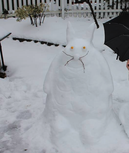 Bain, like many other Jefferson students, ventured out into the snow to build a snowman rather than go out on Valentines Day.