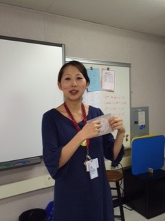 Cryptography teacher Hana Rhee teaches the class about Caesar ciphers on their first day of class.