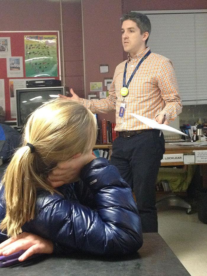 School Psychologist Greg Myers leads the discussion on the current treatment of brain disorders.