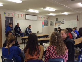 Athletes of the girls soccer team held a meeting during eighth period on Feb. 28.