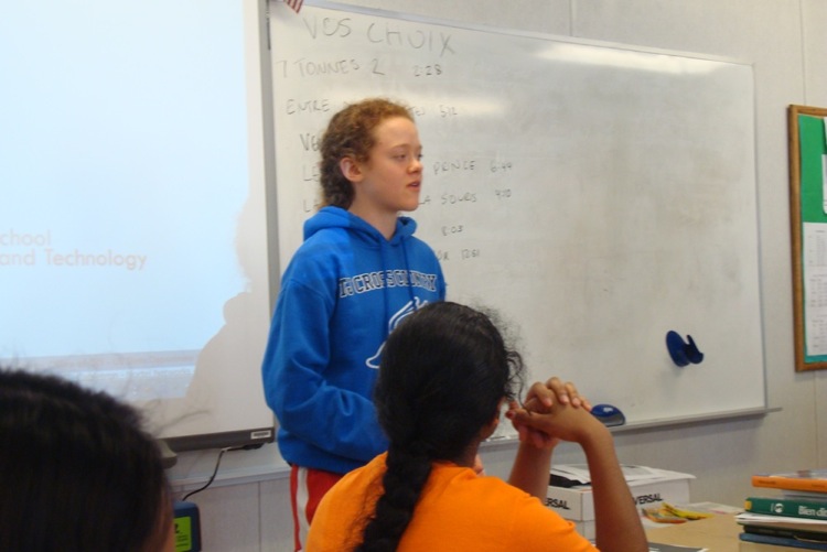 Junior Kate Salamido outlines the club's plans for the meeting on May 6, when the officers for the next year were announced.