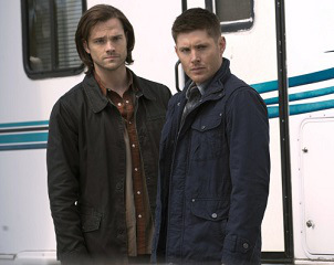 Still of Dean Winchester (Jensen Ackles) and Sam Winchester (Jared Padalecki) in the Supernatural season 9 finale, Do You Believe in Miracles? that aired on May 20.