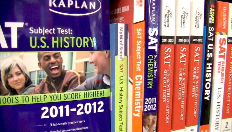 Students prepare for subject tests and SATs through several prep books available at the College and Career Center. 
