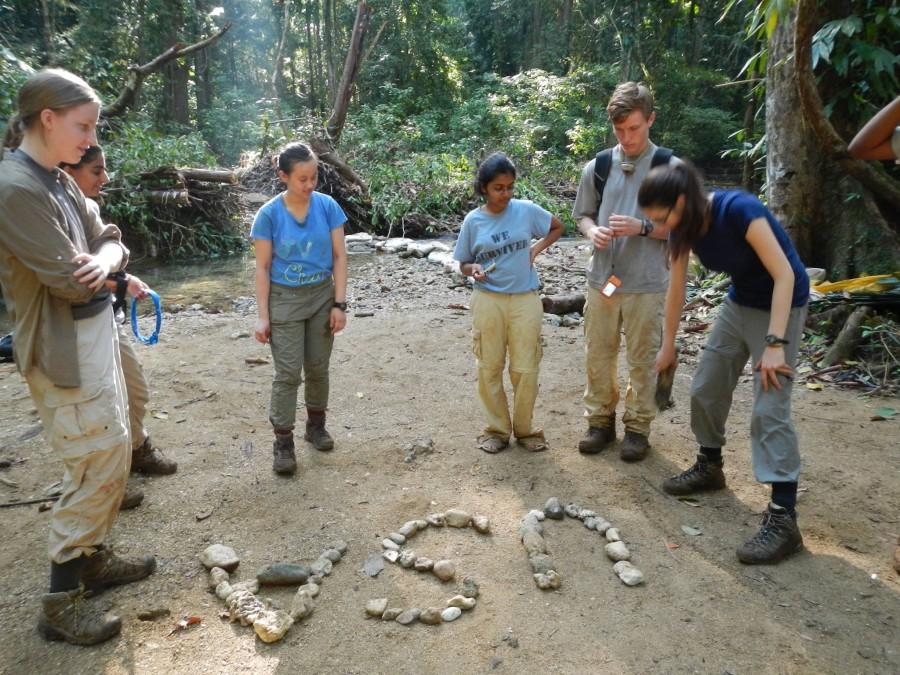 Seniors Billie Males, Coco Chen, Sam Veroneau and Audrey Brown and juniors Anjali Khanna and Chitra Kokkirala, the first Jefferson students to work at Opwalls Indonesia site, celebrated the 4th of July in Lapago.
Photo courtesy of Zoe Wang.