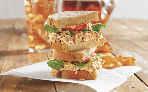 This salmon with chili aioli sandwich is a perfect example of delicious food packed with anti-inflammation omega-3 fatty acids.