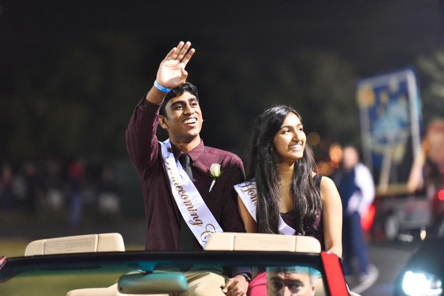 Seniors+Siddarth+Anand+and+Ruhee+Shah+were+announced+as+Homecoming+King+and+Queen+at+halftime.