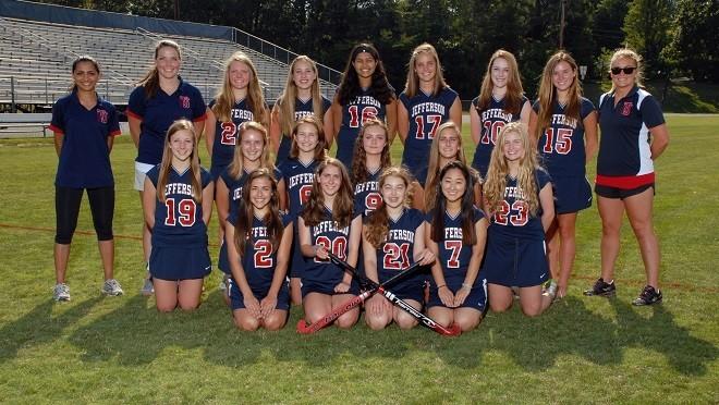 The girls' varsity field hockey team for the 2014-15 school year. 