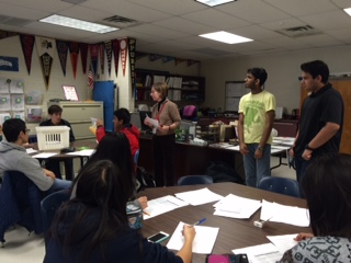 College and Career Center advisor Eileen Kropf answers questions and introduces the senior presenters to the underclassmen.