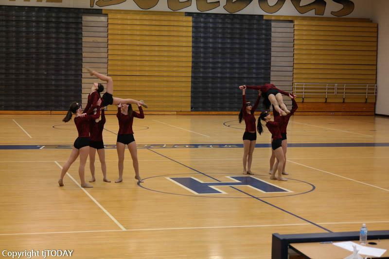 Varsity Dance Team performs their jazz routine to Love Runs Out They received third place for this routine. 