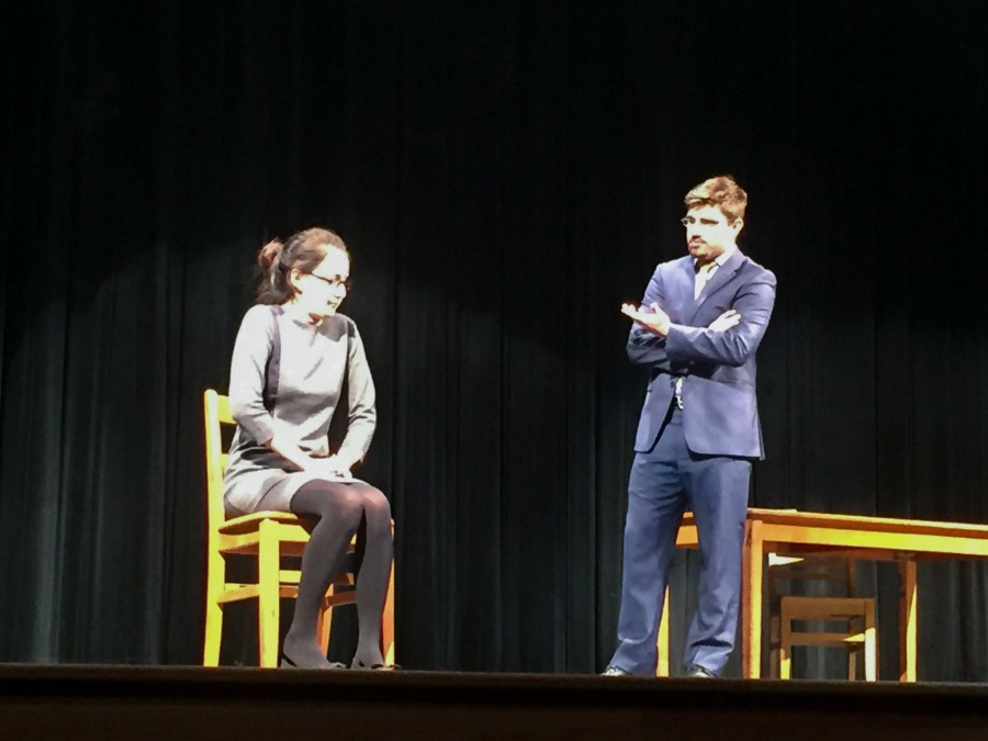 Seniors Kira Becker (left) and Misha Ryjik (right) starred in I Dream before I Take the Stand.