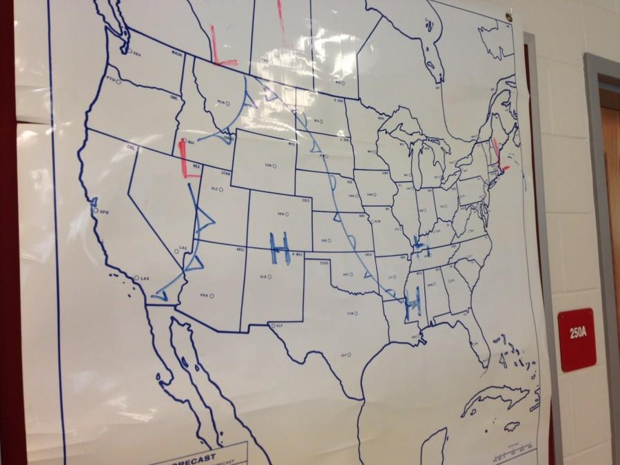 A pressure map located in one of the geosystems rooms.