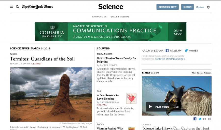 The New York Times science page is just one example of the overlaps between journalism and STEM topics.