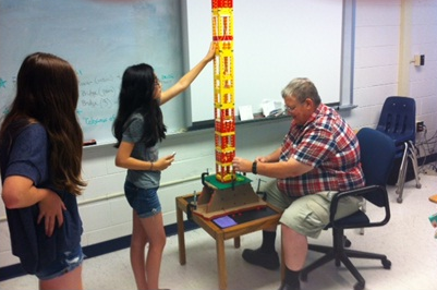 Last year, students worked on building a tower as a design challenge for one of the programs in the MSTI