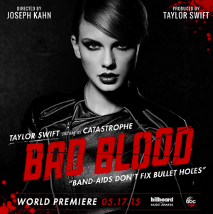 Taylor Swift plays Catastrophe in her new music video for “Bad Blood.