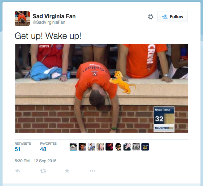 Memes of UVa student Michael Buntings reaction of his school football teams loss to Notre Dame are now viral on social media.