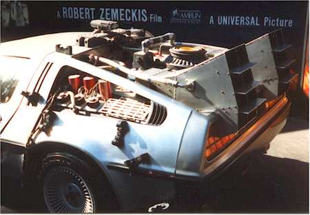 The DeLorean, the car Doc Brown and Marty McFly used in Back to the Future, is above.