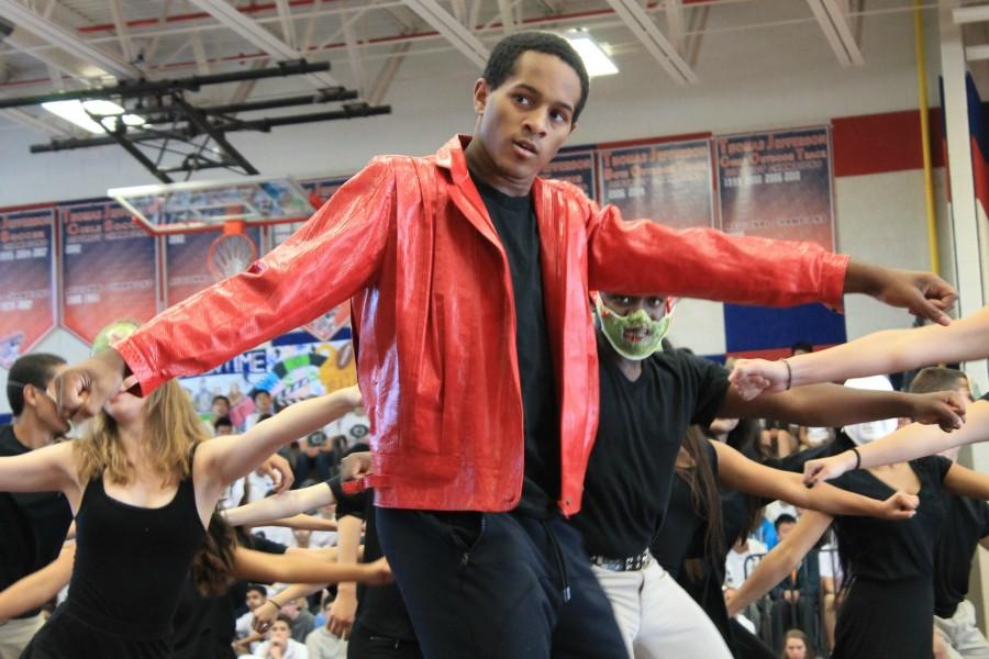 Senior Connor Jones leads "Thriller" during Senior MEX. 