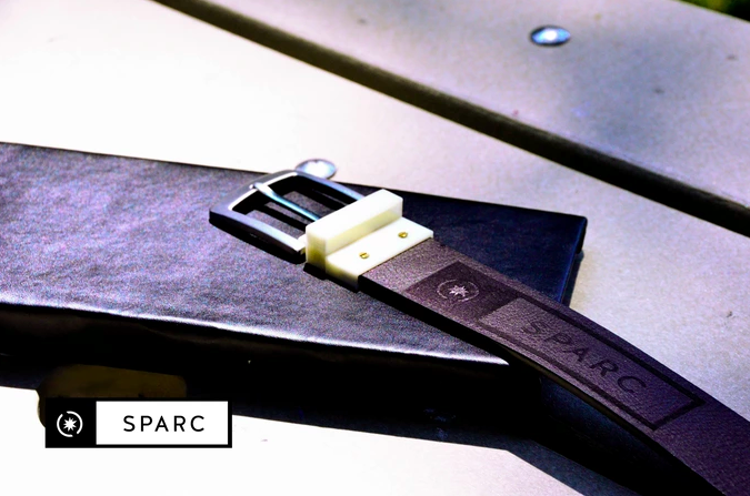 Sparc Belts is working on two buckles that will come in two colors of straps.