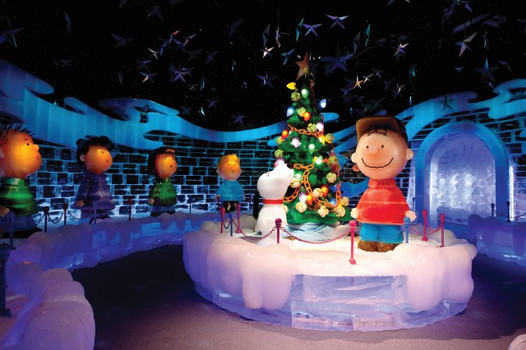 Charlie Brown was featured in the 2010 ICE! exhibit in Texas, along with several other holiday themed characters