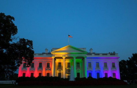 In honor of the 5-4 ruling in favor of same-sex marriage the White House was illuminated in rainbow colors.