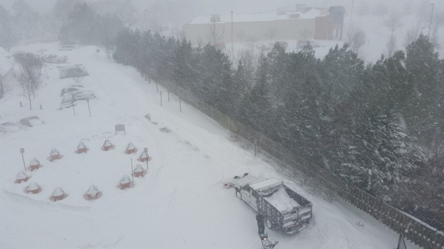 Students in Chantilly, such as senior Adam An, faced difficult snow conditions during the blizzard in various parts of the area, like An's condominium complex.