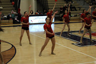 Jefferson dance team performs their routine at the boys basketball and their senior night.