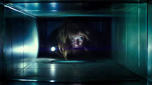 Photo courtesy of www.theverge.com. Michelle, played by actress Mary Elizabeth Winstead, crawls through the ventilation shaft of the underground bunker to try and repair the air filtration unit. 10 Cloverfield Lane was released on Friday, March 25, and was well-received by the public.