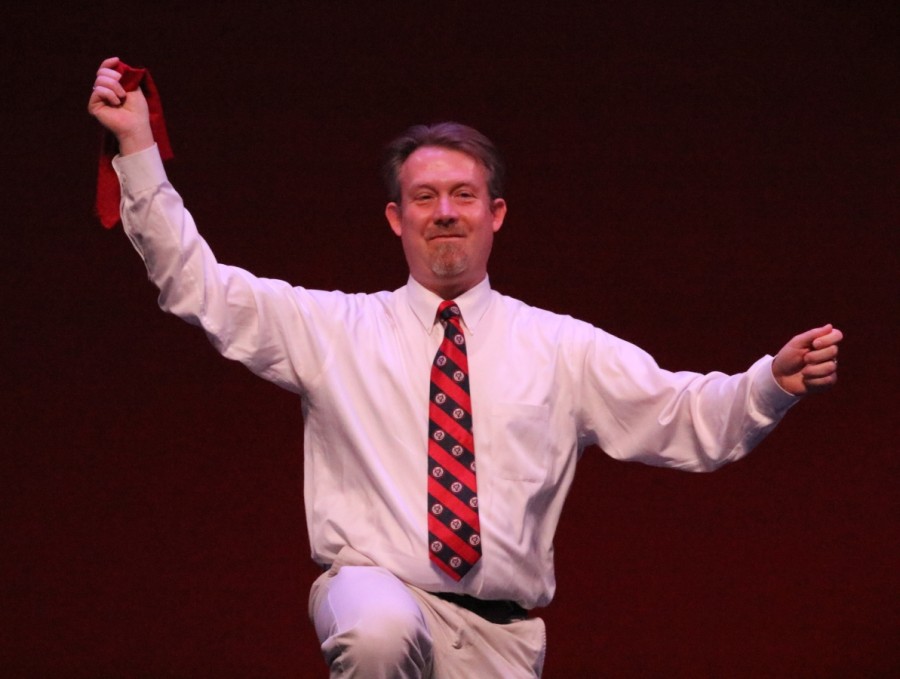 Many teachers took part in this exciting event, including Mark Hanuum, who danced alongside others like principal Evan Glazer during the Namaste Men's dance.