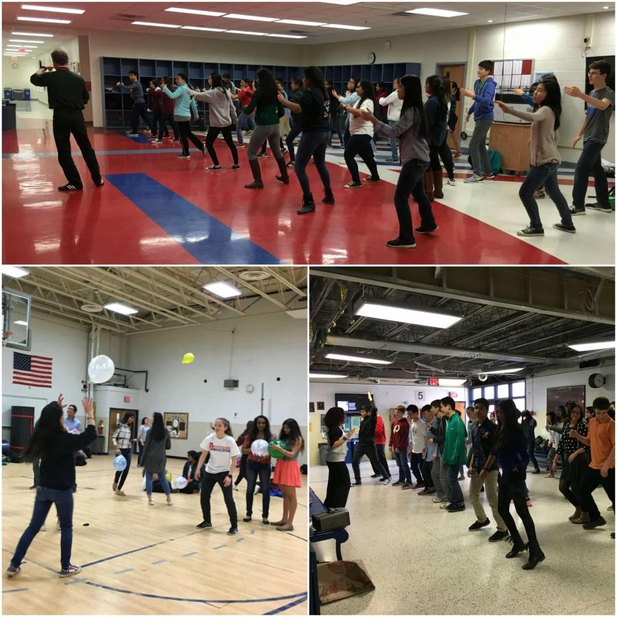 From top going clockwise: Tai Chi, Latin - inspired Exercise Dance, Fly your Stressed Away