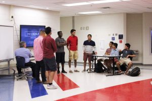 A group of four juniors prepares to present their idea, Mail Scale, to a panel of judges during the event VentureTJ, which was hosted by the different business clubs at TJ. VentureTJ is one of FBLA’s biggest events apart from Marketplace, which takes place earlier on in the school year.
