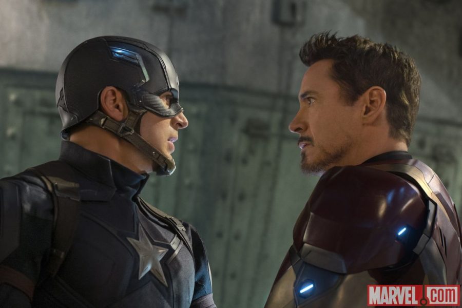 Steve Rogers and Tony Stark face each other in “Captain America: Civil War”. “Civil War” was released in the U.S. on May 6.