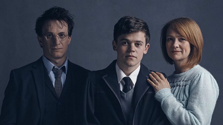 Jamie Parker, Sam Clemmett, and Poppy Miller star in "The Cursed Child," the eighth installment in the Harry Potter series.  The Palace Theatre is currently showing the play in two parts, as the nature of the story was too complex to shorten it to one.