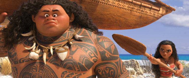 Photo courtoesy of Walt Disney. Moana confronts the demigod Maui and asks him to help her save her people from a terrible darkness that is approaching.