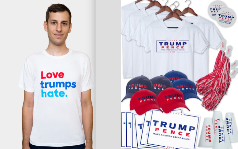 Top 10 Clinton and Trump election advertisements and campaign gear