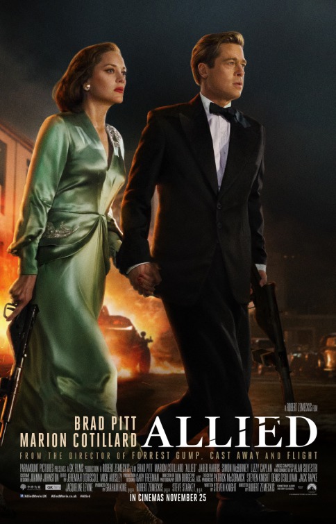 "Allied", starring Marion Cotillard and Brad Pitt, was released on Nov. 23.