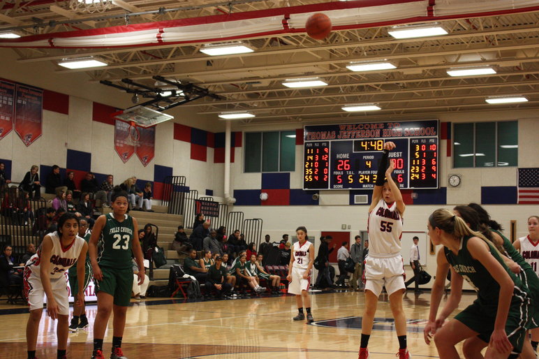 Sophomore, Mallory Brodnik takes free throws.