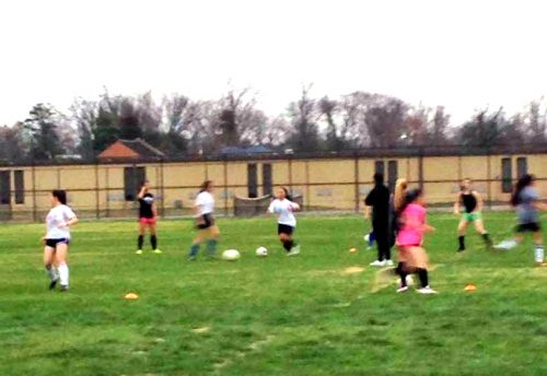 The Girl’s soccer team holds their second practice of the year on Tuesday.