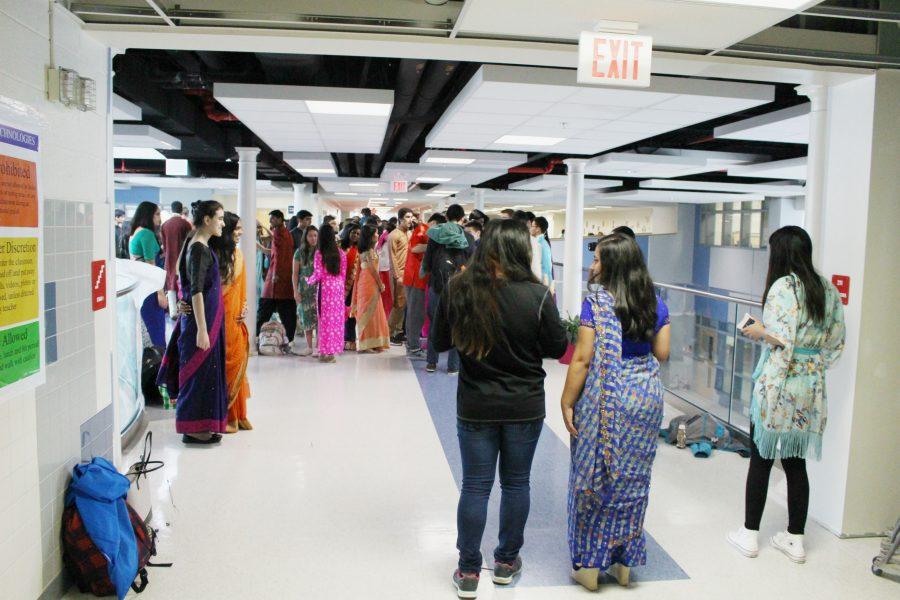 Seniors wear international clothes on their last International Day.
